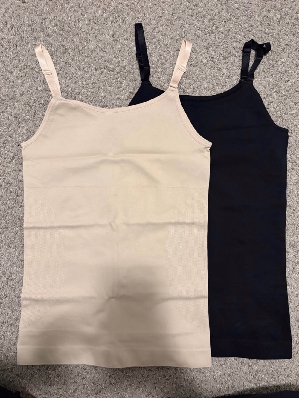 Shapermint Adjustable-Strap Camisoles - Black & Beige